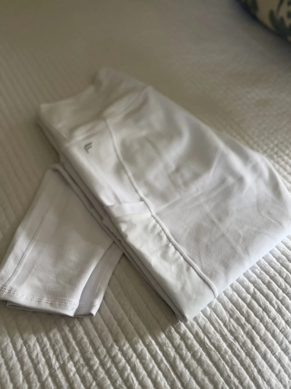 Fabletics White PowerHold Leggings with Subtle Logo - Picture 8 of 8